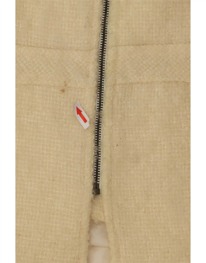 Giacca blazer con zip intera da donna Zara EU 40 lana media bianco sporco