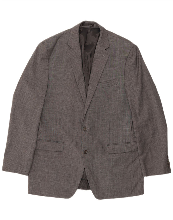 Giacca blazer da uomo a 2 bottoni Chaps UK 42 XL lana grigia