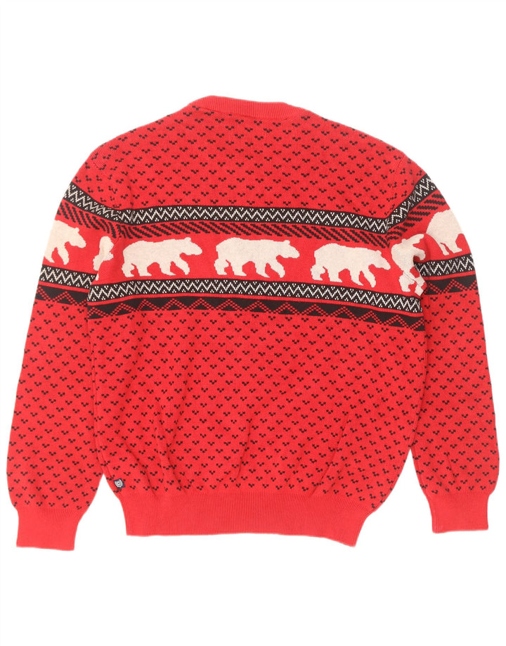 Maglione maglione girocollo da uomo Chaps rosso medio Fair Isle