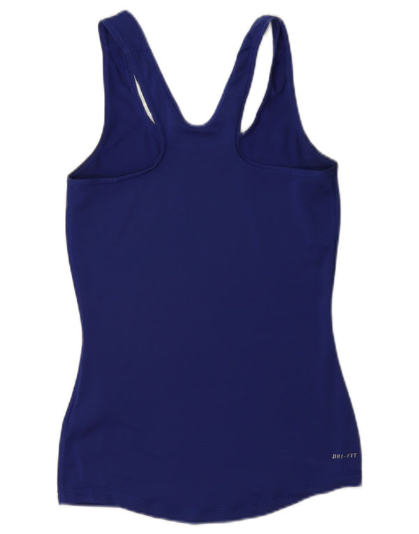 Canotta grafica Nike Dri Fit da donna UK 6 XS poliestere blu navy