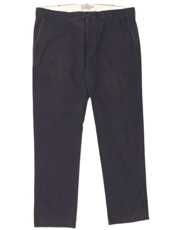 Pantaloni chino dritti da uomo Marks & Spencer W40 L33 cotone blu navy