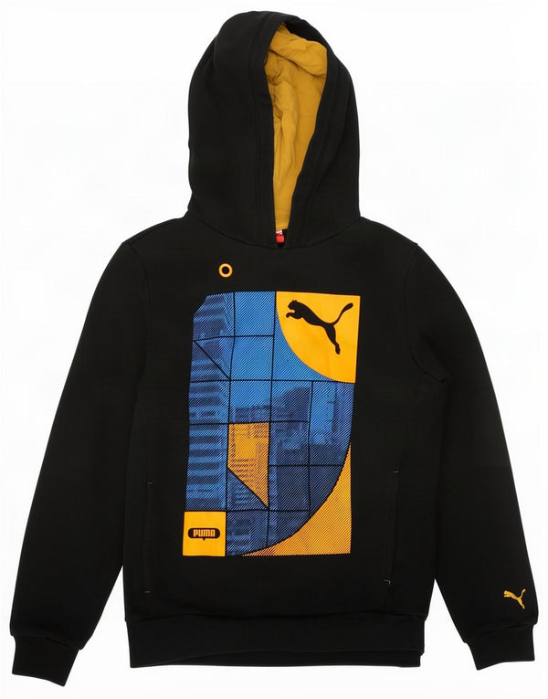 Puma Felpa con cappuccio grafica da ragazzo 11-12 anni Nero