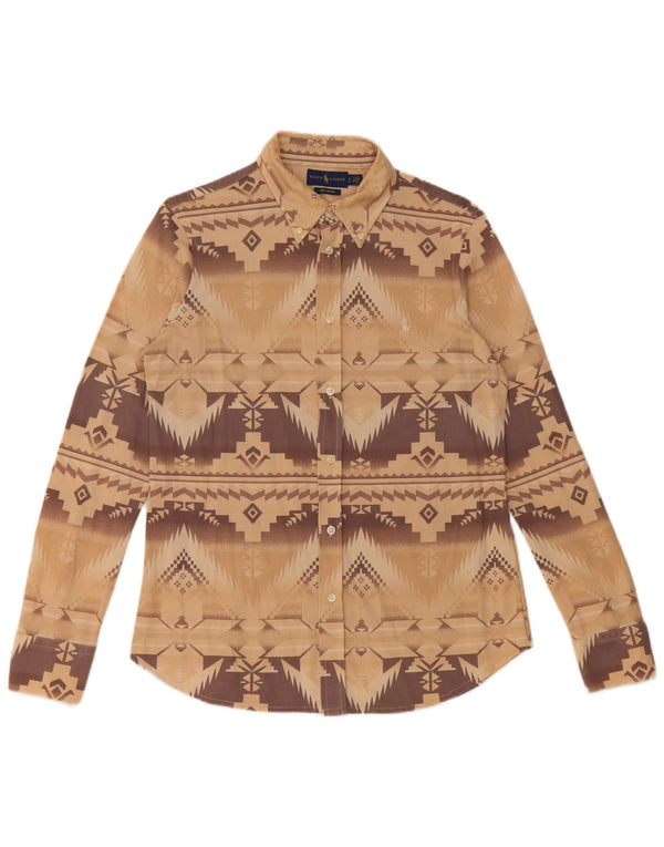 Camicia da donna Ralph Lauren UK 14 Large Beige geometrica