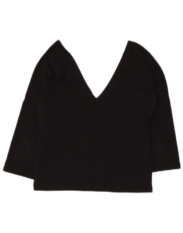 Max & Co. Camicetta corta da donna con maniche a 3/4 UK 14 grande nera