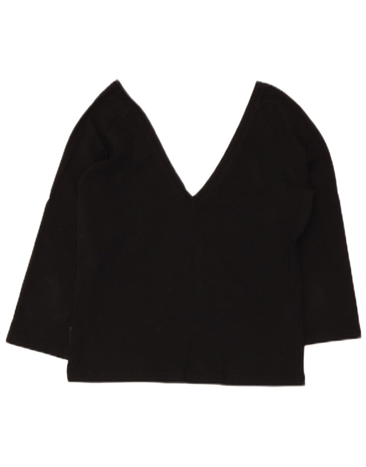 Max & Co. Camicetta corta da donna con maniche a 3/4 UK 14 grande nera