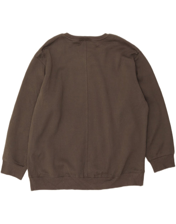 Felpa oversize con grafica da donna Zara UK 18 XL cotone kaki