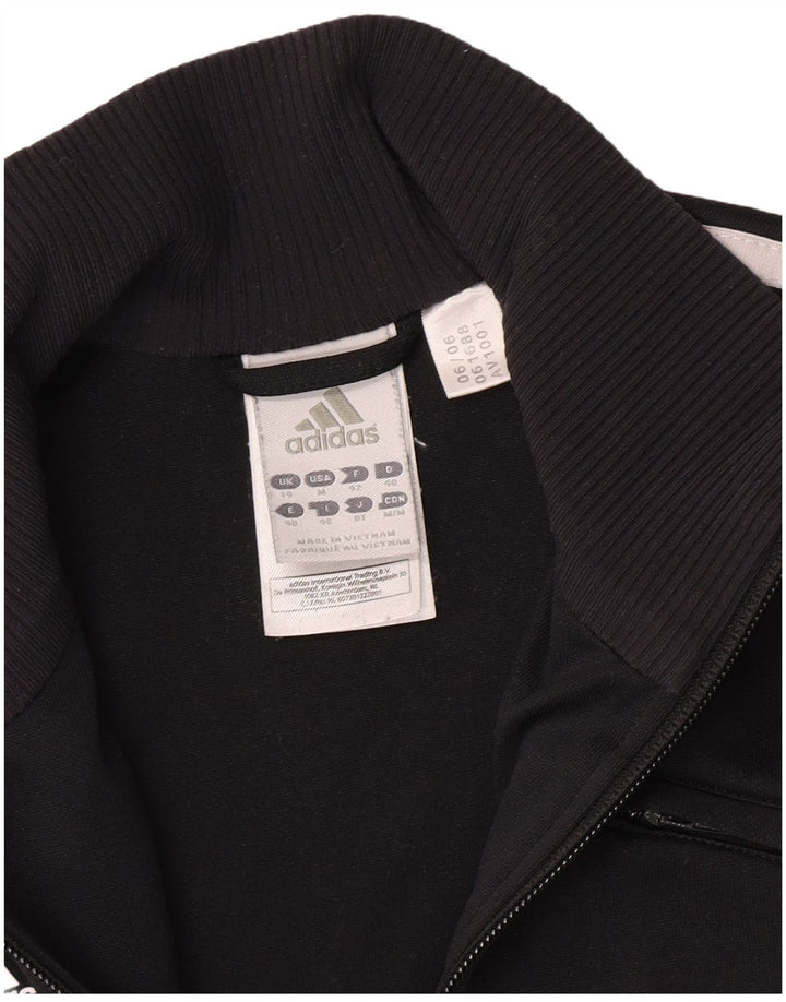 Giacca da ginnastica corta da donna Adidas UK 14 Medium Black Colourblock
