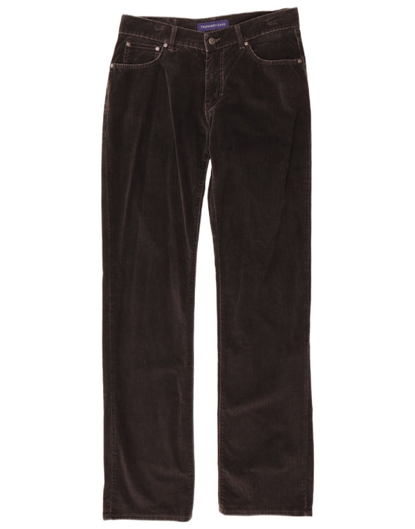 Pantaloni Trussardi Uomo Dritti in Velluto a Coste W30 L35 Cotone Grigio