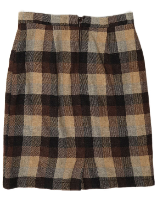 Gonna a tubino da donna Bardehle UK 12 media W30 lana a quadri marrone