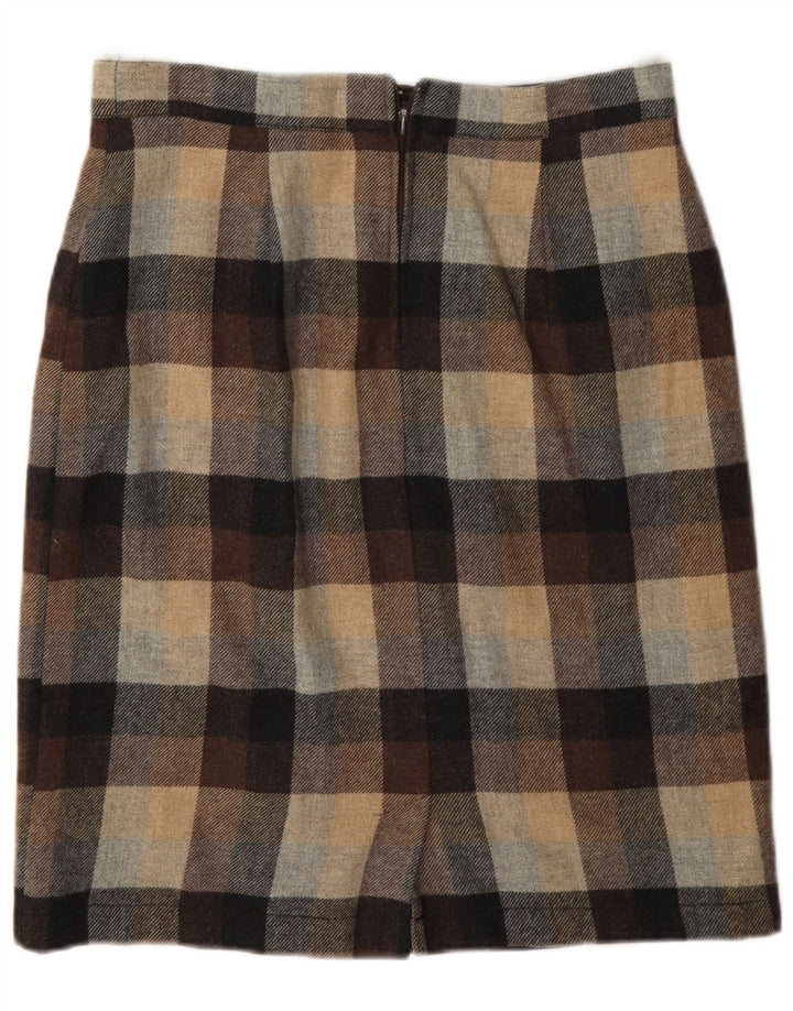 Gonna a tubino da donna Bardehle UK 12 media W30 lana a quadri marrone