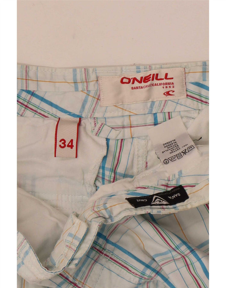 Pantaloncini cargo da uomo O'Neill W34 cotone a quadri blu grandi