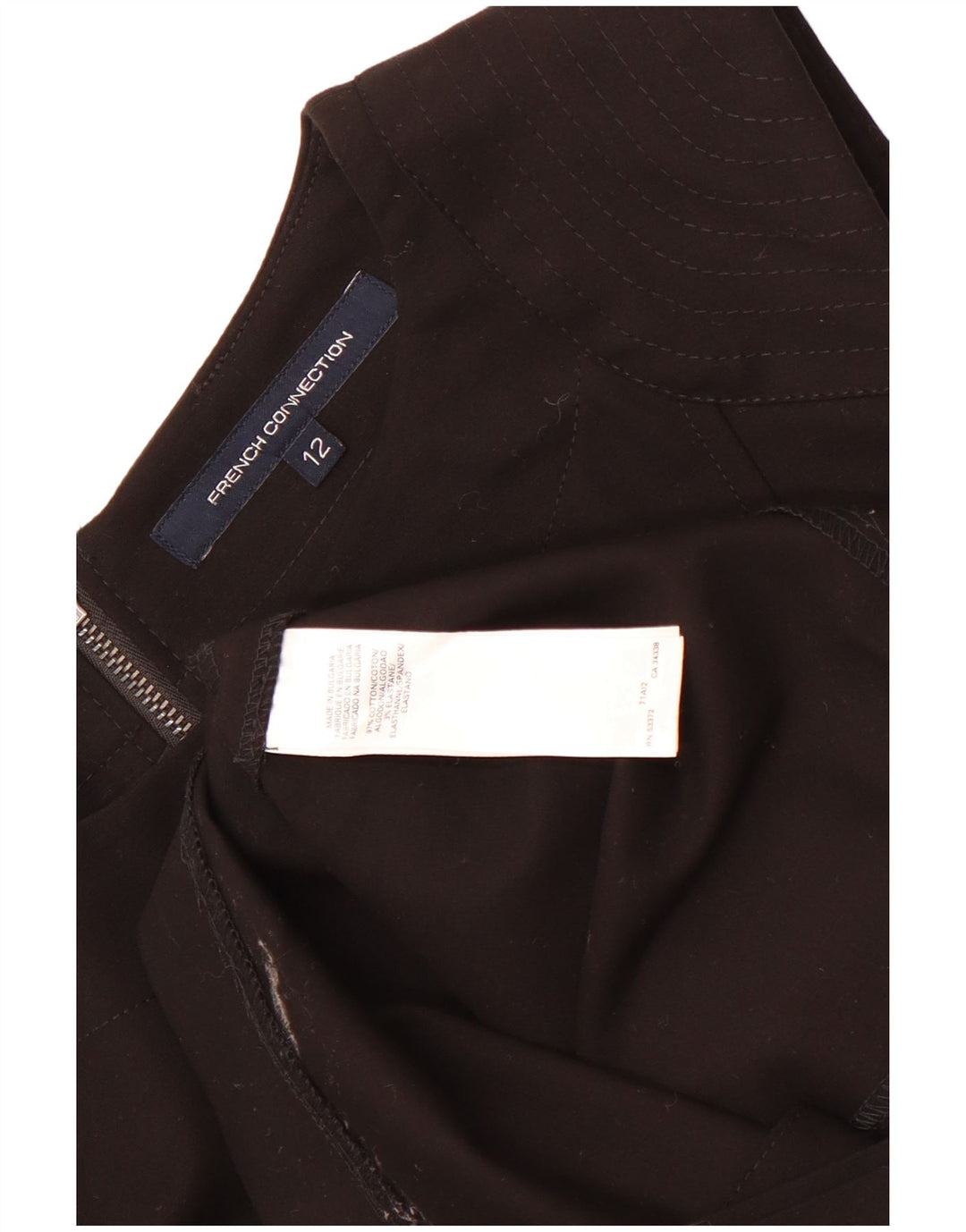 Abito tubino senza maniche da donna French Connection UK 12 cotone nero medio