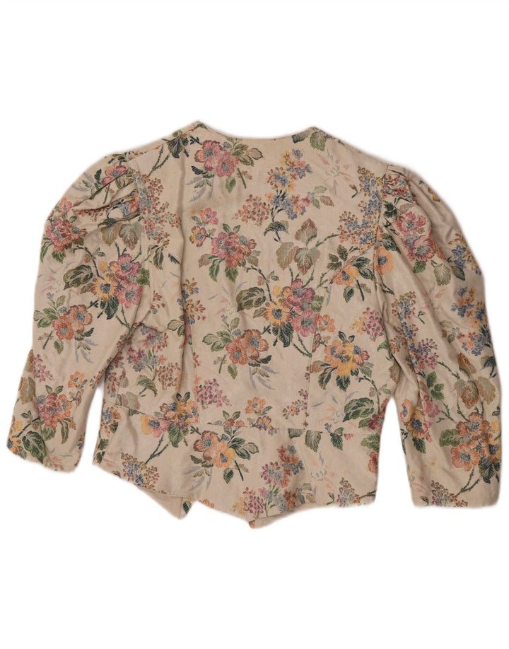 Giacca blazer da donna con maniche a 3/4 e 1 bottone Eger IT 42 Beige medio floreale