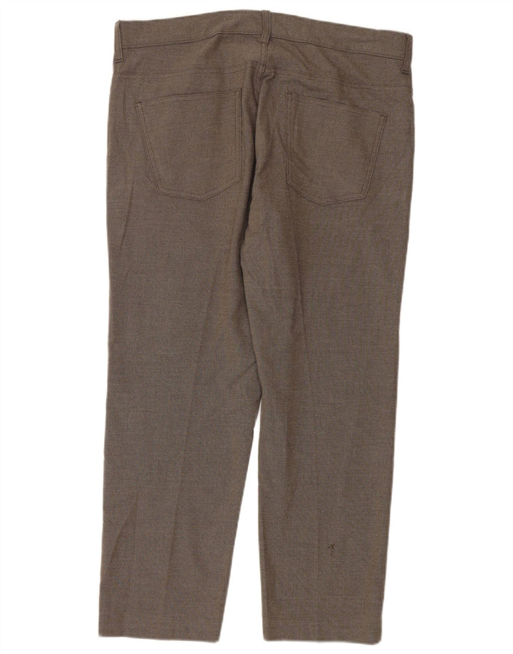 Pantaloni casual slim fit da uomo Marks & Spencer W36 L29 poliestere marrone