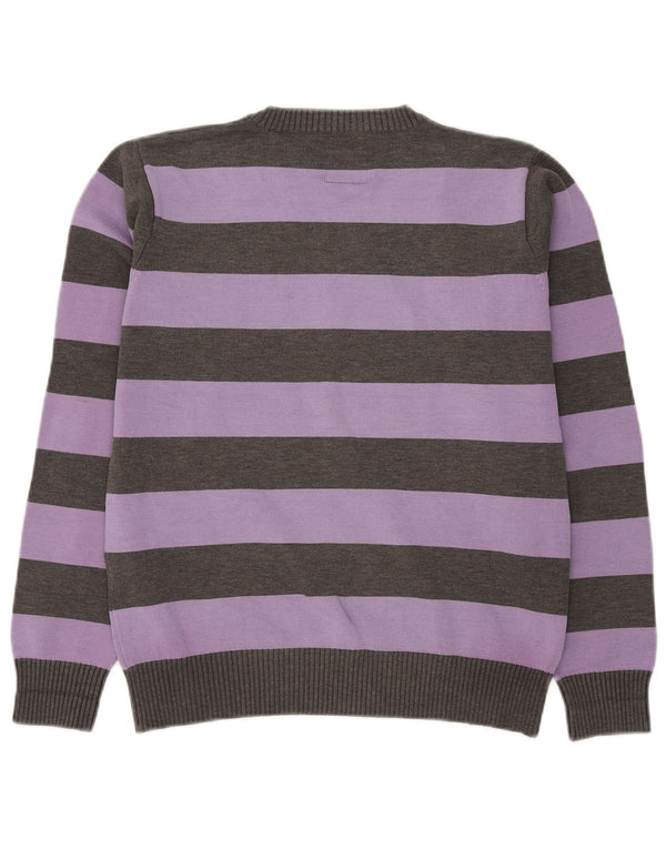 Jack & Jones Maglione da uomo con scollo a V a righe viola medio