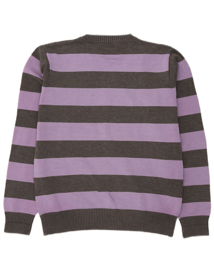 Jack & Jones Maglione da uomo con scollo a V a righe viola medio