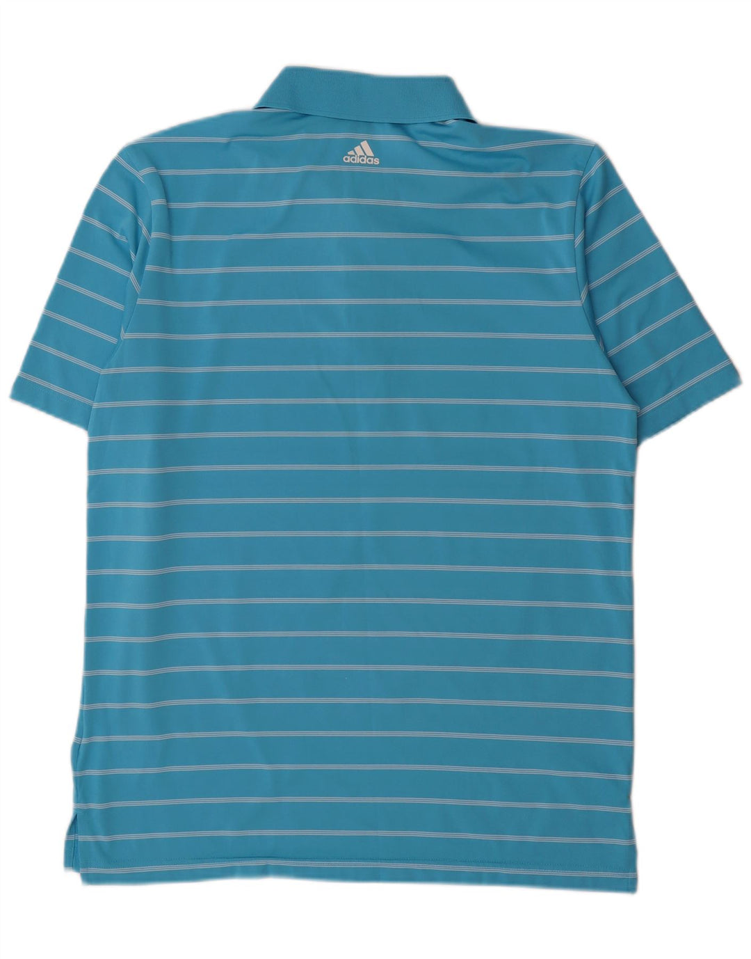 Polo Adidas da uomo in poliestere a righe blu medio