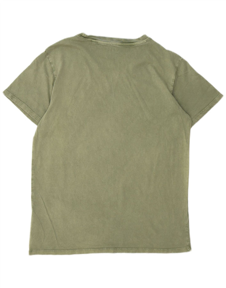 T-shirt da uomo GUESS Top UK 36 piccola in cotone verde