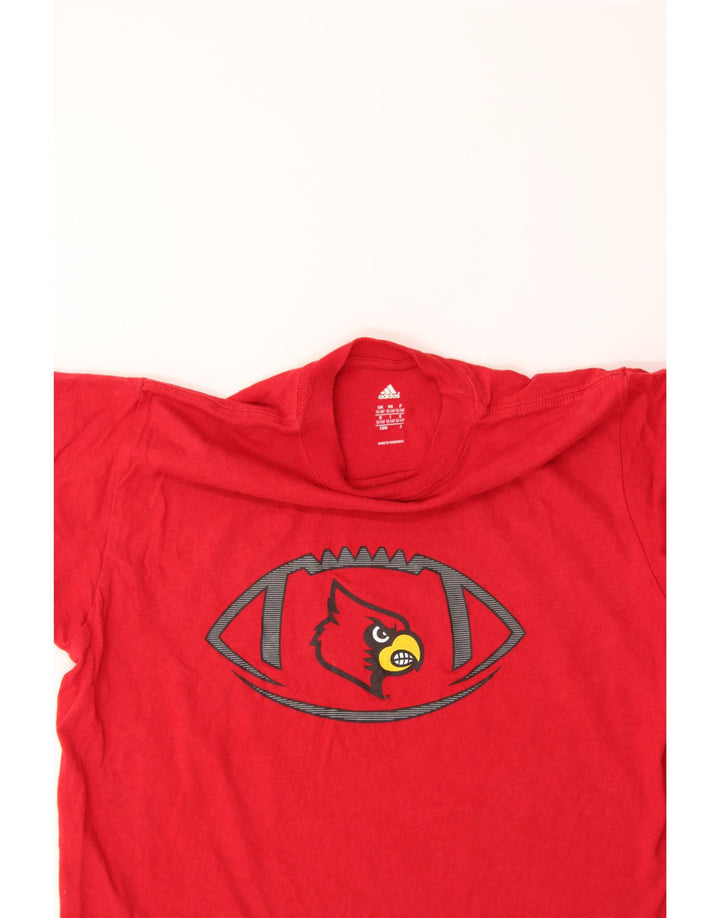ADIDAS Boys Graphic T-Shirt Top 12-13 Years Red Vintage Adidas and Second-Hand Adidas from Messina Hembry 