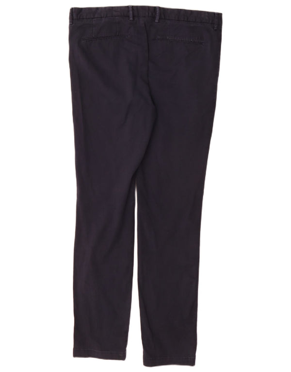 Pantaloni chino slim da uomo Hugo Boss EU 52 XL W36 L32 cotone blu navy