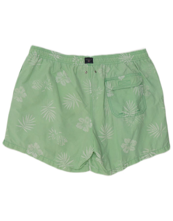 Pantaloncini da bagno da uomo Gant XL in cotone floreale verde