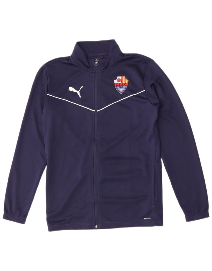 Giacca da ginnastica grafica da uomo Puma piccola in poliestere blu navy