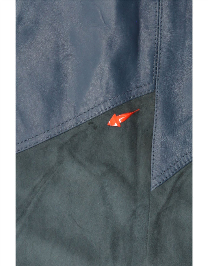 Gonna in pelle da donna VINTAGE W30 Blu medio