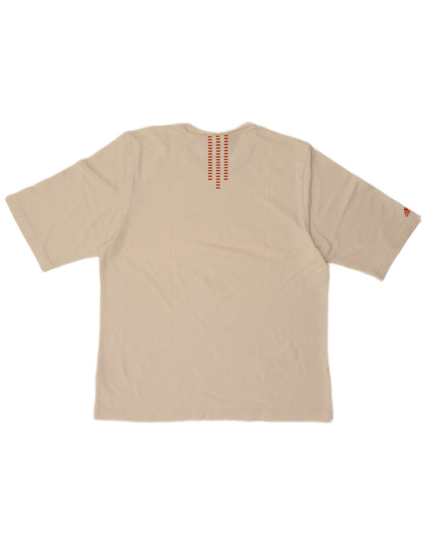 T-shirt grafica da uomo ADIDAS Top grande in cotone bianco sporco