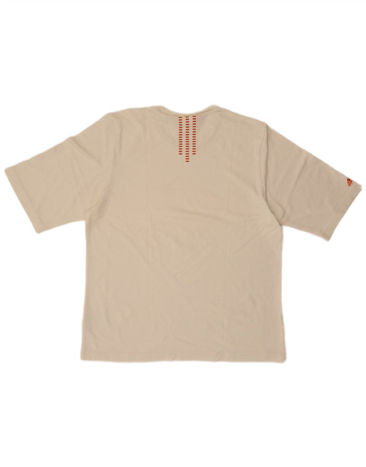 T-shirt grafica da uomo ADIDAS Top grande in cotone bianco sporco