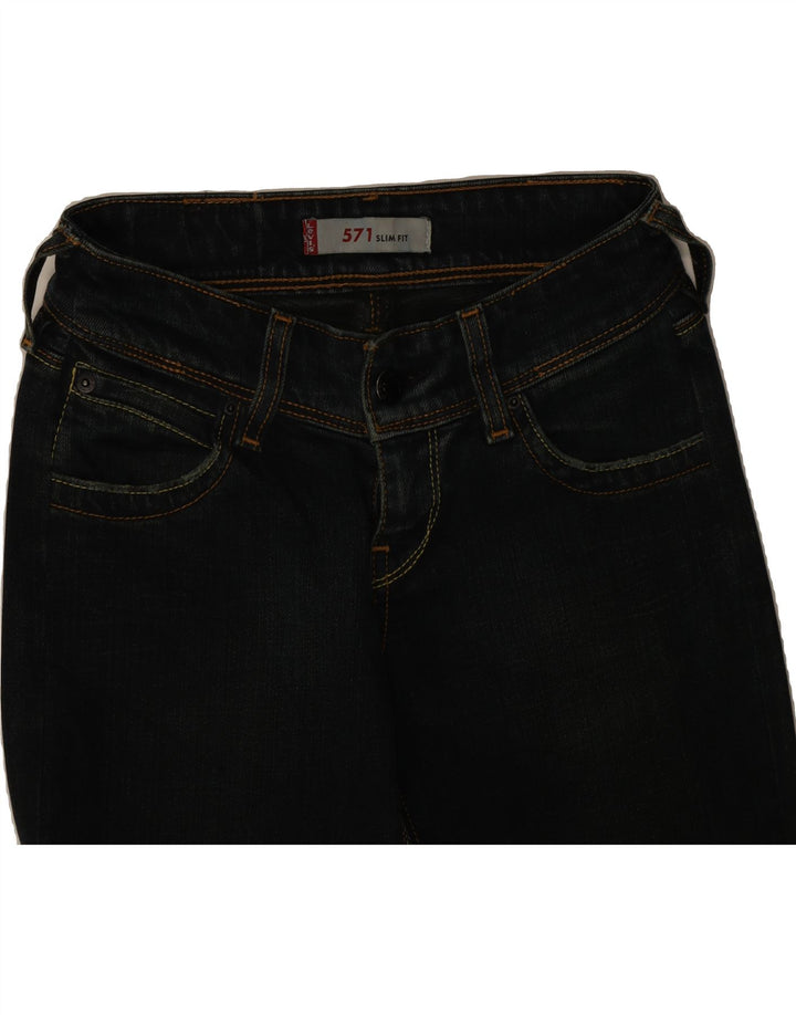 LEVI'S Womens 571 Slim Jeans  W24 L29 Navy Blue Vintage Levi's and Second-Hand Levi's from Messina Hembry 