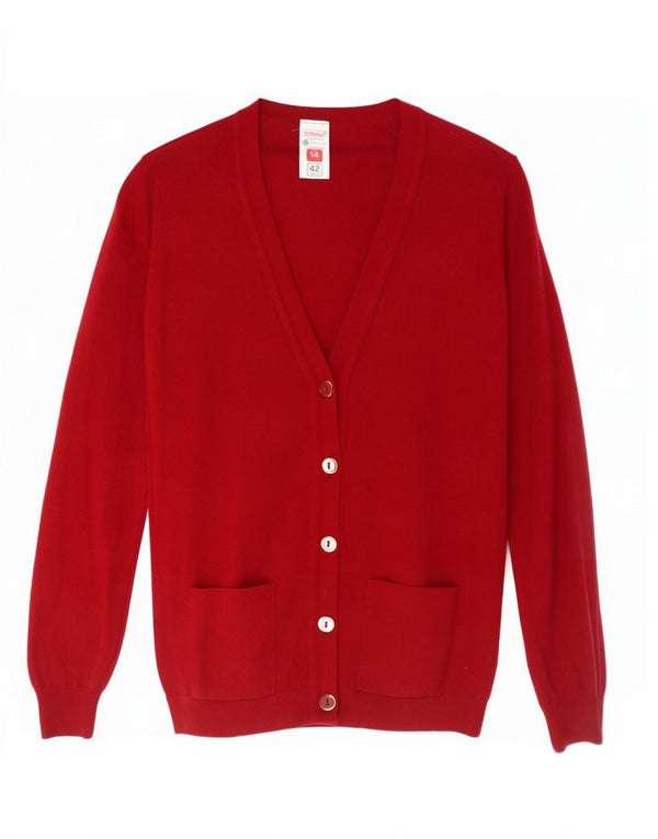 Maglione cardigan da donna St Michael UK 14 grande lana bordeaux