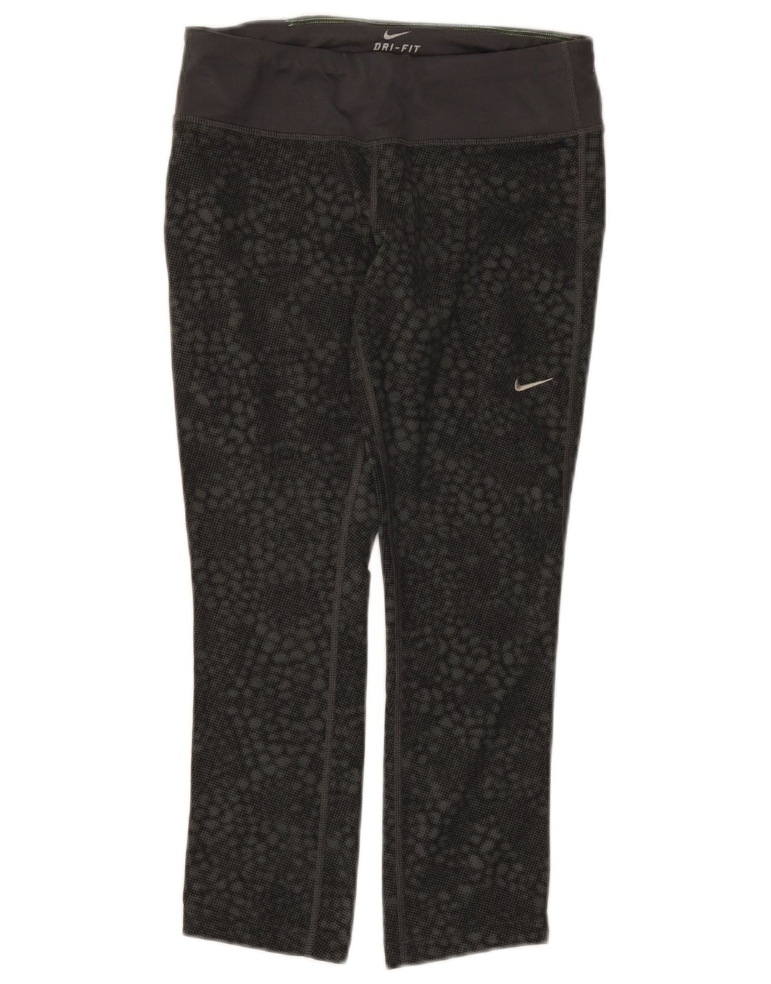 Leggings Nike Dri Fit Capri da donna UK 8 Small Nero Poliestere geometrico