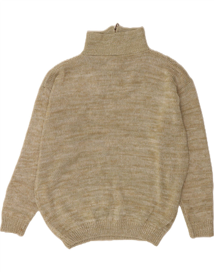 Maglione da uomo VINTAGE con zip e collo 2XL Poliacrilico beige