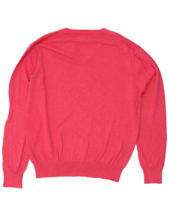 Gant Maglione da uomo con scollo a V grande in cotone rosa
