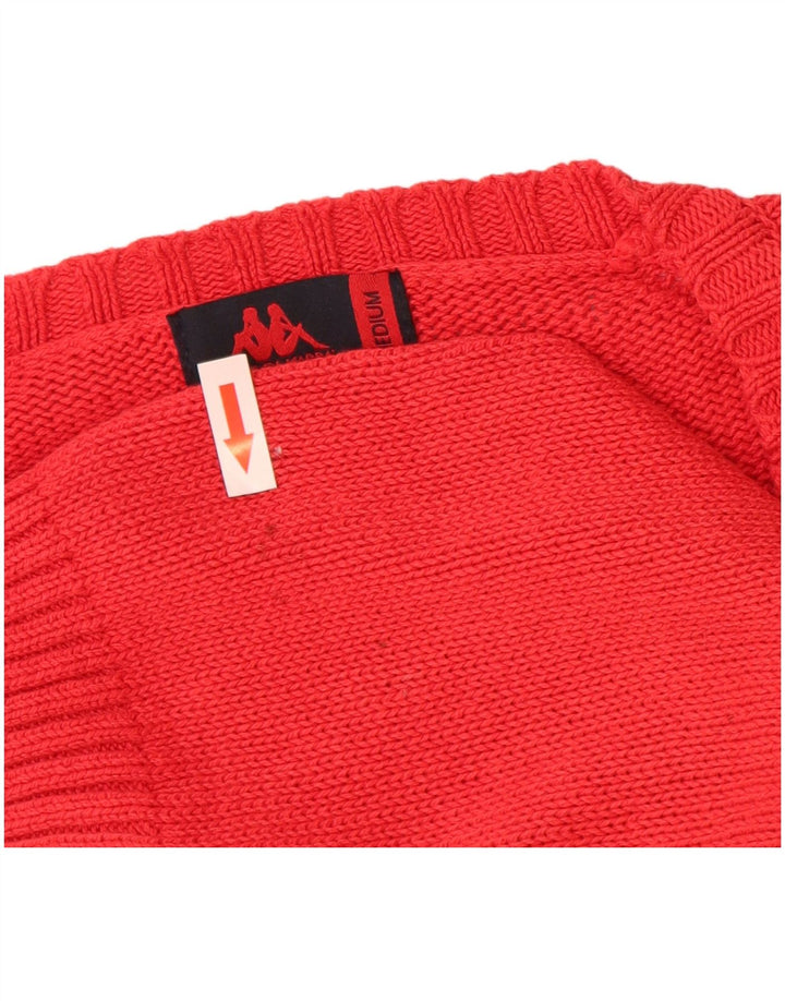 Maglione Kappa da uomo con scollo a V rosso medio in cotone