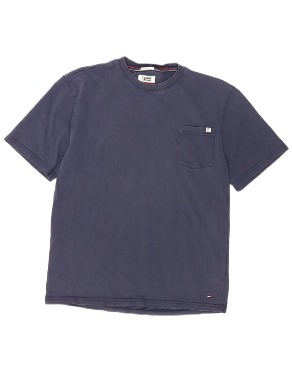 Tommy Hilfiger Uomo Regular Fit T-shirt Top Large Blu Navy in cotone