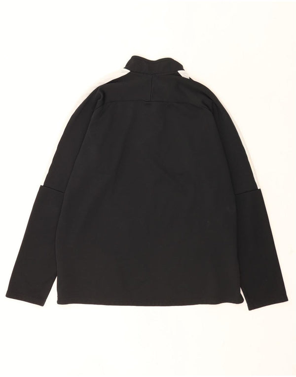 Nike - Maglia da tuta pullover con zip e collo da uomo, grande, in poliestere color block nero
