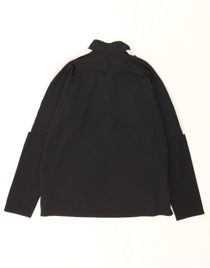 Nike - Maglia da tuta pullover con zip e collo da uomo, grande, in poliestere color block nero