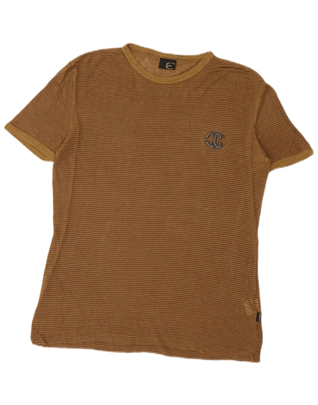 Just Cavalli T-shirt da uomo Top marrone medio a righe