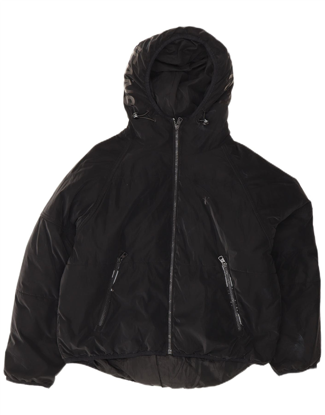 Giacca imbottita con grafica oversize da donna Calvin Klein Jeans UK 10 piccola nera