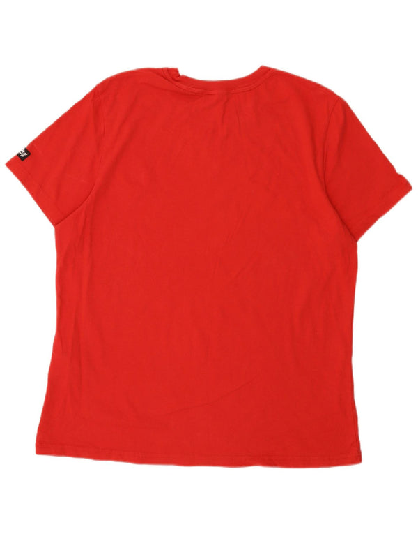 T-shirt grafica da donna Superdry Top UK 16 grande rosso cotone