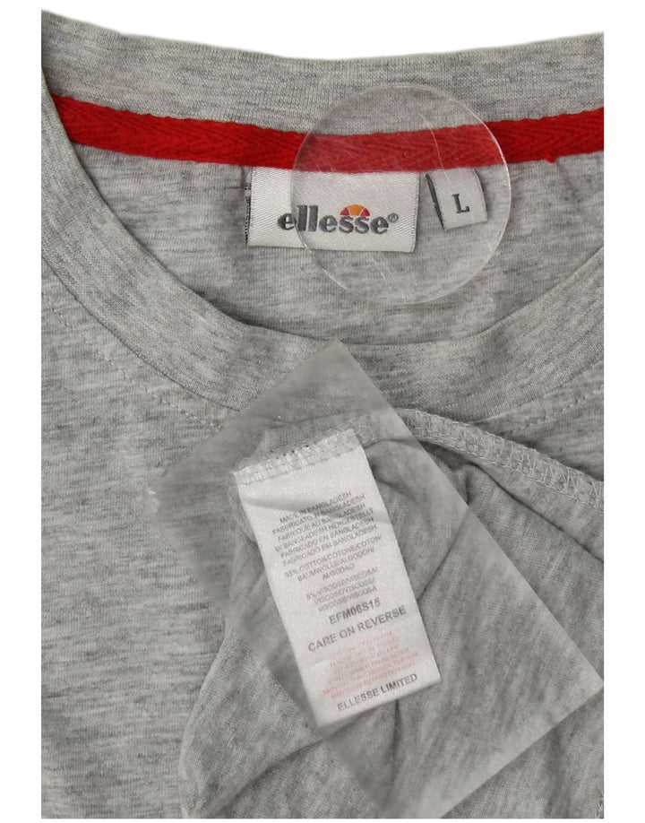 Canotta da uomo Ellesse grande in cotone chiazzato grigio
