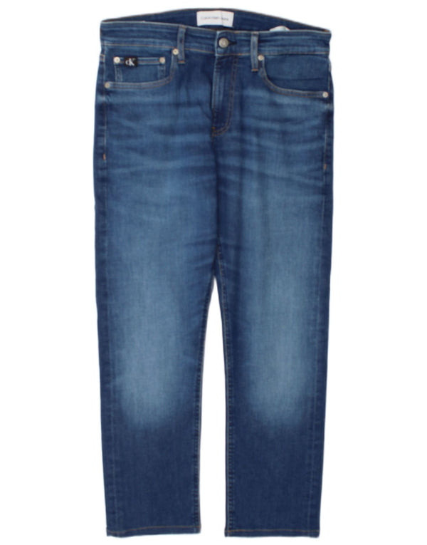 Jeans dritti da uomo Calvin Klein W31 L27 cotone blu