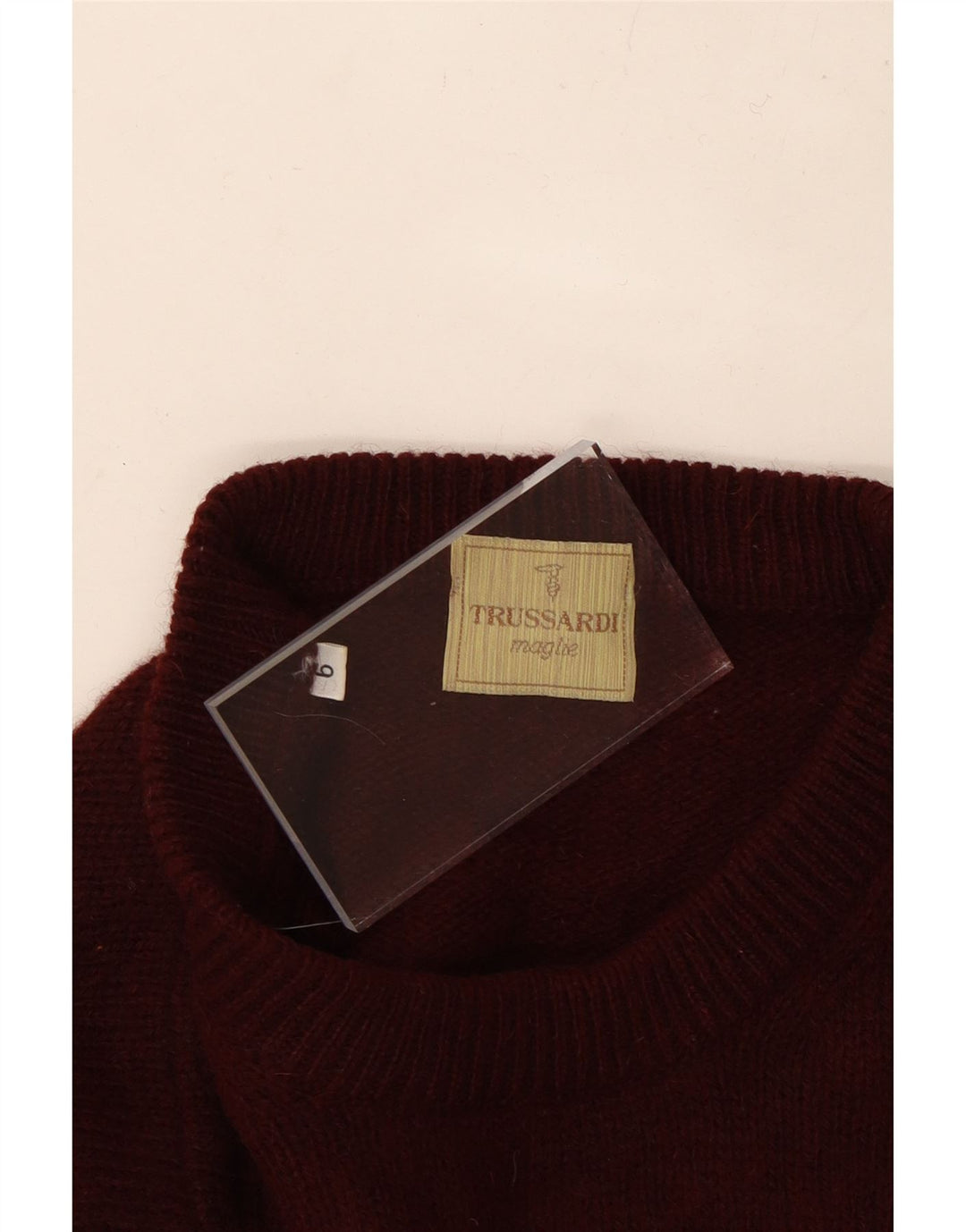 Maglione Maglione Girocollo Uomo TRUSSARDI 2XL Lana Bordeaux
