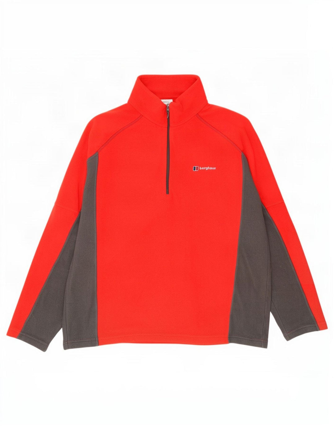 Maglione in pile da uomo Berghaus con zip e collo in poliestere color block rosso medio