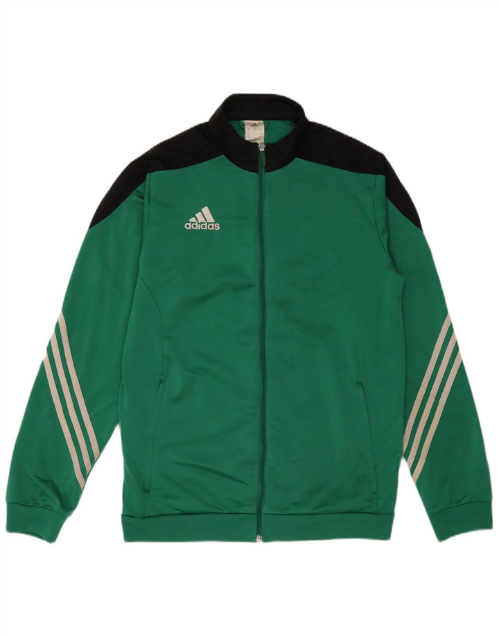Giacca da ginnastica da uomo Adidas Top Giacca in poliestere color block verde medio