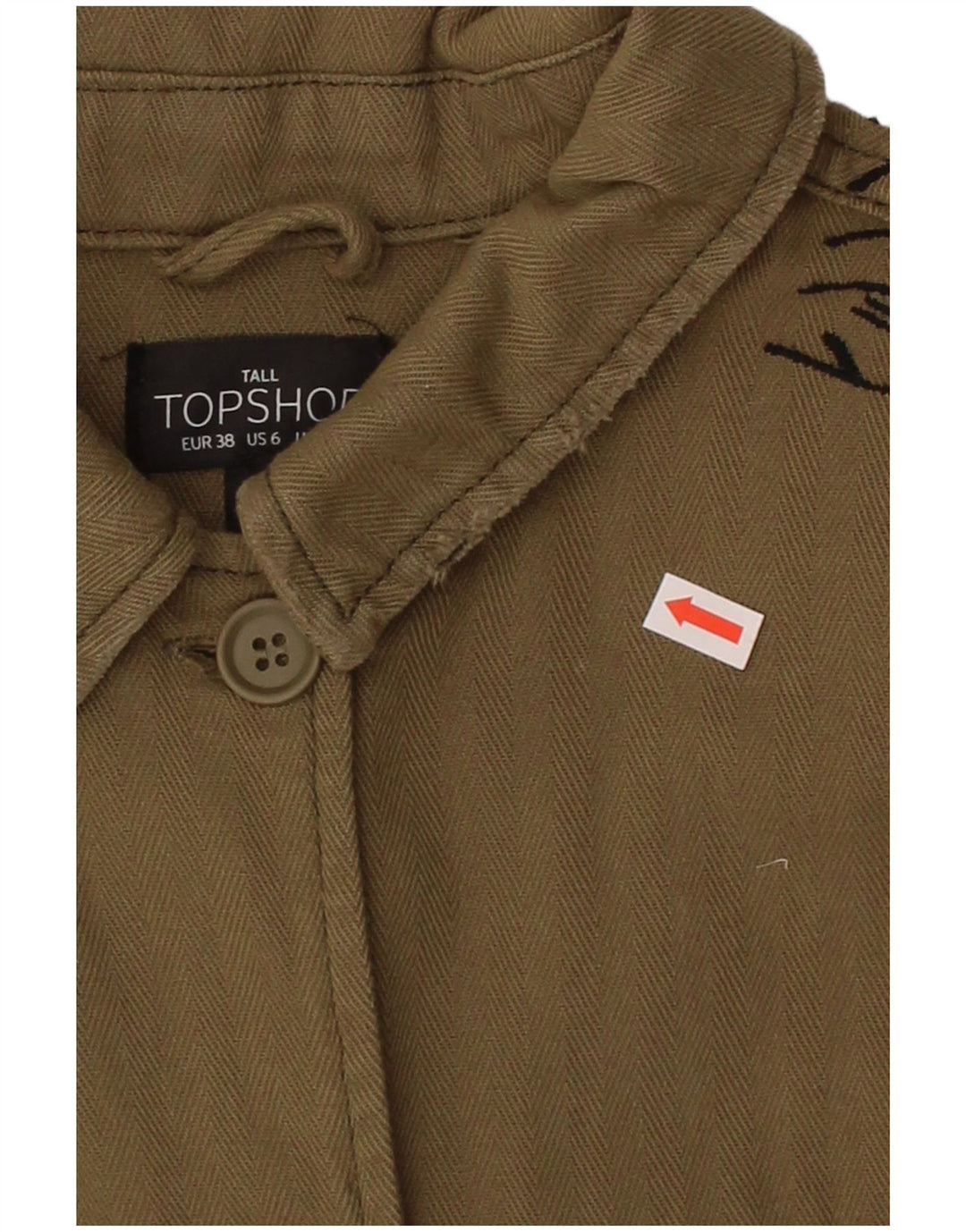 TOPSHOP Womens Tall Oversized Utility Jacket UK 10 Small  Khaki Floral