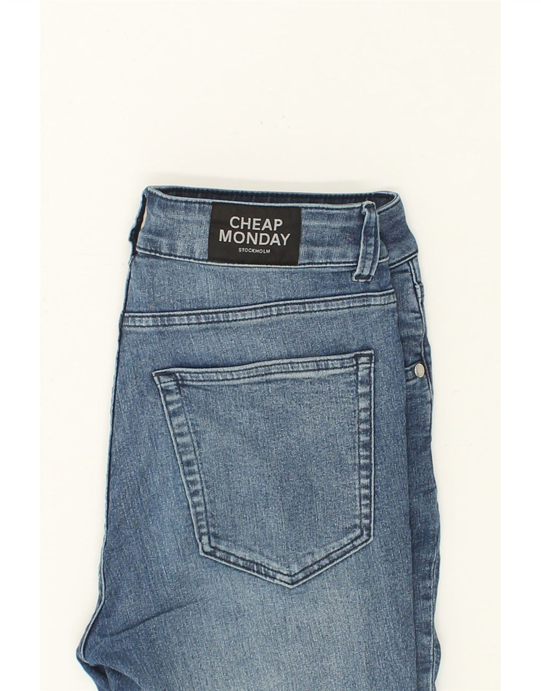 CHEAP MONDAY Womens Skinny Jeans W30 L29 Blue Cotton Vintage Cheap Monday and Second-Hand Cheap Monday from Messina Hembry 