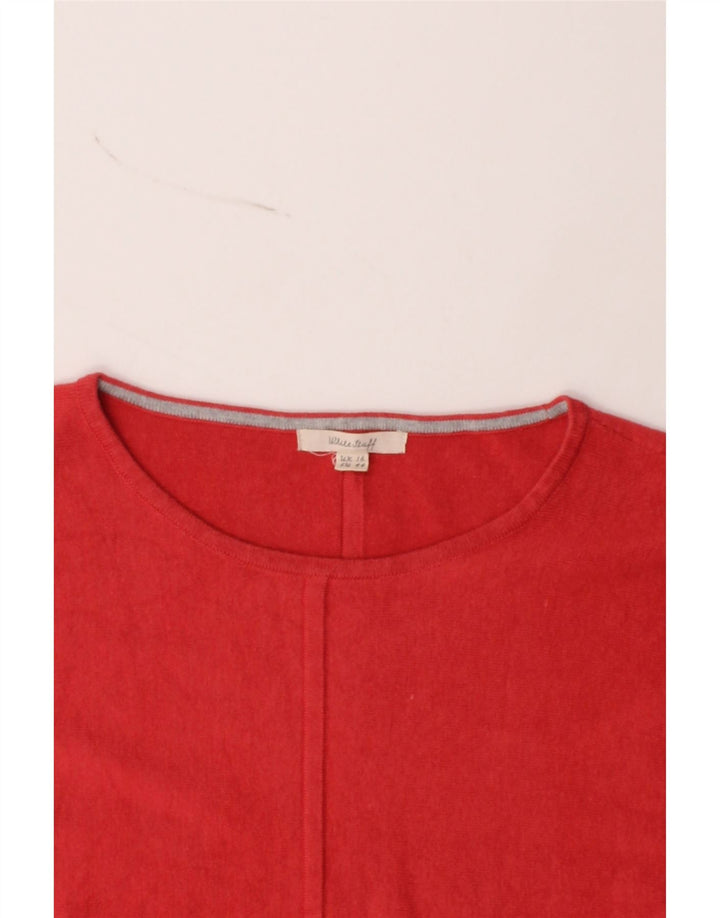WHITE STUFF Womens Boat Neck Jumper Sweater UK 16 Large Red Cotton Vintage White Stuff and Second-Hand White Stuff from Messina Hembry 