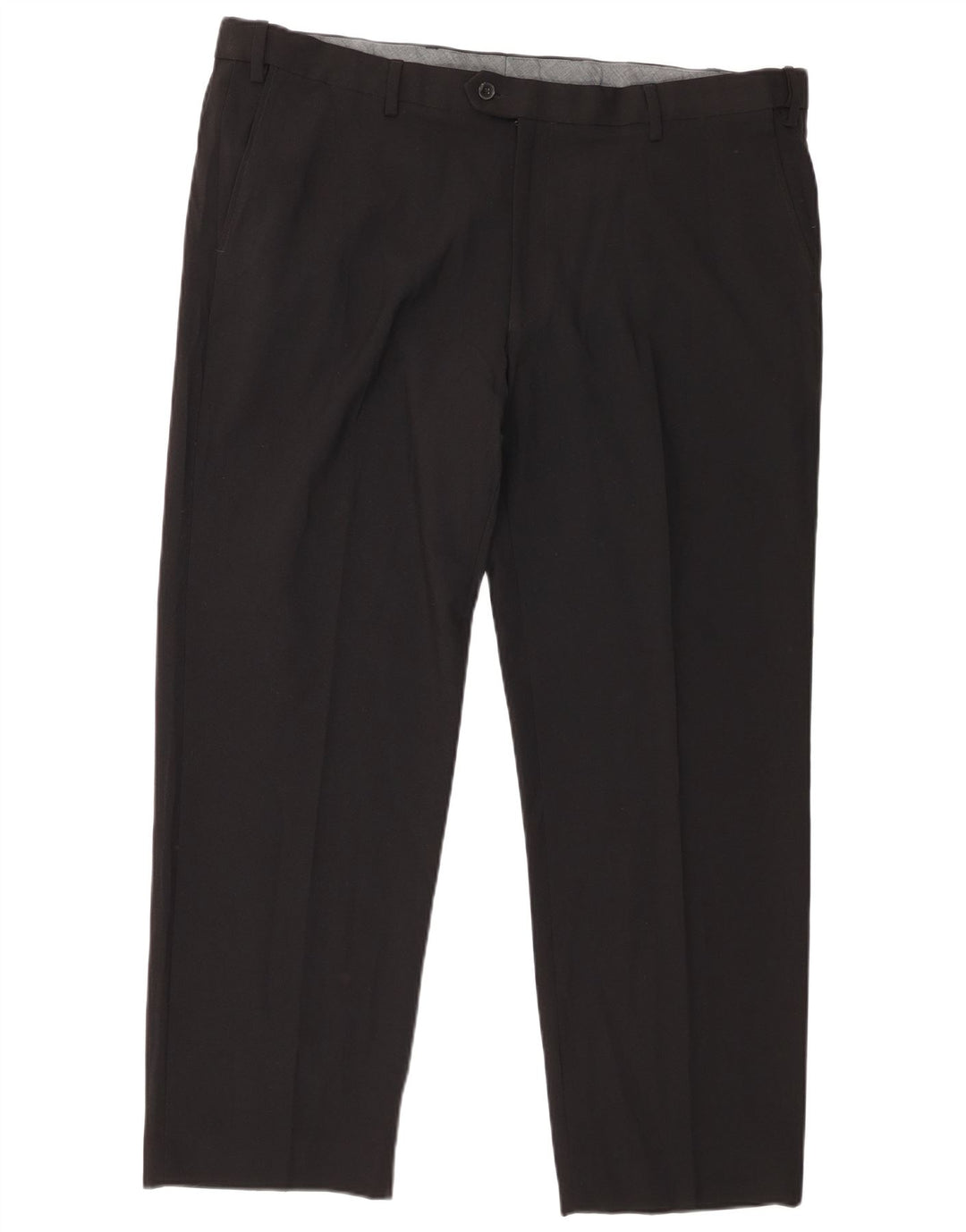 Pantaloni da abito regolari dritti da uomo Marks & Spencer W42 L29 poliestere nero
